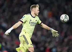 Liverpool V Arsenal Carabao Cup 21-22 Prints: Arsenal's Ramsdale Goes Head-to-Head with Liverpool in Carabao Cup Semi-Final Clash