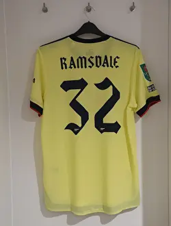 Arsenal's Ramsdale Jersey in Anfield Changing Room - Liverpool vs Arsenal, Carabao Cup Semi-Final