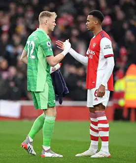 Arsenal V Southampton 2021-22 Prints: Arsenal's Ramsdale and Magalhaes Prepare for Southampton Clash (Arsenal v Southampton)