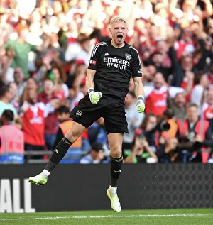 Arsenal V Manchester City - Community Shield 2023-24 Prints: Arsenal's Ramsdale Saves Penalty in Community Shield Thriller: Arsenal vs