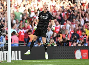 Arsenal V Manchester City - Community Shield 2023-24 Prints: Arsenal's Ramsdale Saves Penalty in Thrilling Community Shield Showdown: Arsenal vs