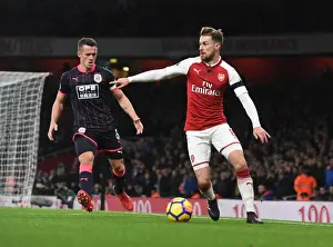 Arsenal V Huddersfield Town 2017-18 Prints: Arsenal's Ramsey Battles Huddersfield's Hogg in Premier League Clash