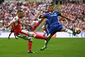 Arsenal V Chelsea - FA Cup Final 2017 Prints: Arsenal's Ramsey Evades Matic in FA Cup Final Showdown
