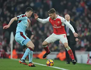 Arsenal V Burnley 2016-17 Prints: Arsenal's Ramsey Tangles with Burnley's Keane in Premier League Clash