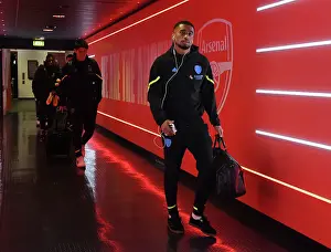 Arsenal's Reiss Nelson Arrives at Emirates Stadium Ahead of Arsenal v Burnley (2023-24)