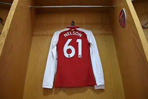 Arsenal V Southampton 2017-18 Prints: Arsenal's Reiss Nelson: Pre-Match Focus at Emirates Stadium (Arsenal v Southampton)