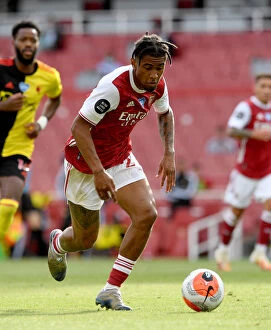 Images Dated 26th July 2020: Arsenal's Reiss Nelson Shines in Arsenal FC vs. Watford FC Premier League Clash (2019-20)