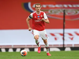 Arsenal V Norwich City 2019-20 Prints: Arsenal's Rob Holding in Action: Arsenal vs. Norwich City (Premier League 2019-20)