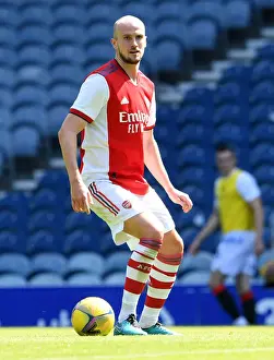 Arsenal's Rob Holding in Action Against Glasgow Rangers at Ibrox Stadium