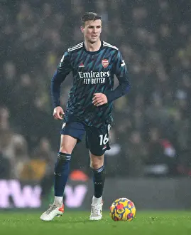 Arsenal's Rob Holding in Action against Norwich City in the Premier League (December 2021)
