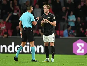 PSV Eindhoven V Arsenal 2022-23 Prints: Arsenal's Rob Holding in Action against PSV Eindhoven in UEFA Europa League Group A