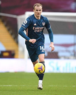 Images Dated 6th February 2021: Arsenal's Rob Holding in Action at Empty Villa Park: Aston Villa vs Arsenal, Premier League 2021