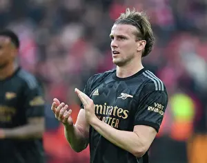 Liverpool V Arsenal 2022-23 Prints: Arsenal's Rob Holding Applauding Fans After Liverpool Rivalry Match