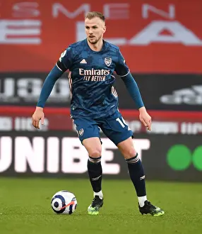 Arsenal's Rob Holding at Empty Bramall Lane: Premier League 2021 - Sheffield United vs Arsenal