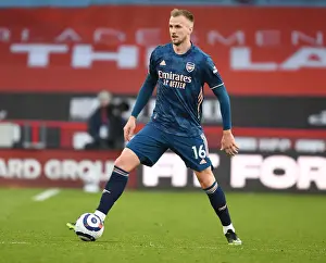 Arsenal's Rob Holding at Empty Bramall Lane: Premier League 2021 (Sheffield United vs Arsenal)