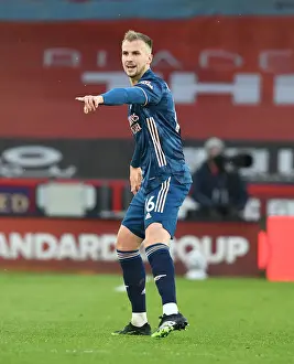 Arsenal's Rob Holding at Empty Bramall Lane: Premier League 2021 - Sheffield United vs Arsenal