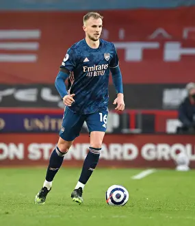 Arsenal's Rob Holding at Empty Bramall Lane: Premier League 2021 - Sheffield United vs Arsenal