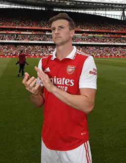 Arsenal V Everton 2021-22 Prints: Arsenal's Rob Holding Celebrates Victory Over Everton in 2021-22 Premier League