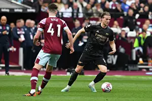 Arsenal's Rob Holding Charges Forward in Premier League Clash Against West Ham United