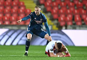 Arsenal's Rob Holding in Empty Eden Arena: Arsenal vs Slavia Praha, UEFA Europa League Quarterfinal, Prague, 2021