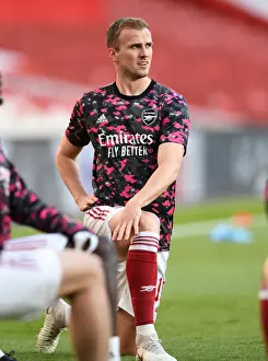 Arsenal V Villarreal 2020-21 Prints: Arsenal's Rob Holding Before Empty Emirates Stadium in UEFA Europa League Semi-Final vs Villarreal CF