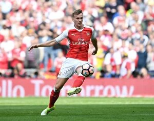 Images Dated 23rd April 2017: Arsenal's Rob Holding in FA Cup Semi-Final Showdown Against Manchester City
