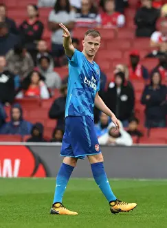 Arsenal V Benfica - Emirates Cup 2017-18 Prints: Arsenal's Rob Holding Gears Up for Arsenal v Benfica at Emirates Cup