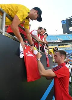 Arsenal V Fiorentina 2019-20 Prints: Arsenal's Rob Holding Greets Fans Before Arsenal v Fiorentina in 2019 International Champions Cup