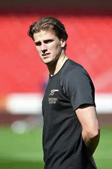 Arsenal's Rob Holding Inspects Nottingham Forest's Premier League Pitch, May 2023