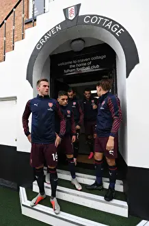 Arsenal's Rob Holding and Lucas Torreira Pre-Match Huddle vs Fulham, Premier League 2018-19
