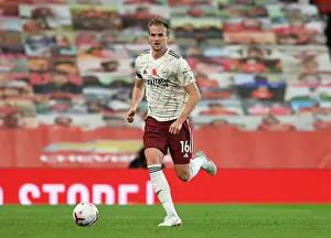 Arsenal's Rob Holding at Empty Old Trafford: 2020-21 Premier League Match (Manchester United vs Arsenal)