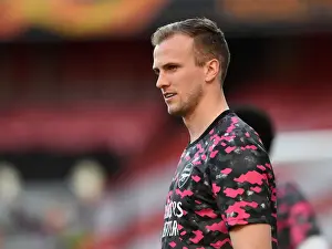 Arsenal's Rob Holding: Pre-Match Focus at Empty Emirates Stadium - UEFA Europa League Semi-Final (2021)