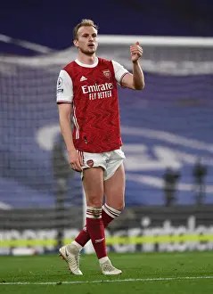 Arsenal's Rob Holding in Premier League Clash at Empty Stamford Bridge (Chelsea vs Arsenal, 2021)