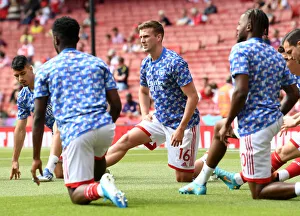 Arsenal V Everton 2021-22 Prints: Arsenal's Rob Holding Prepares for Battle: Arsenal vs. Everton, Premier League 2021-22