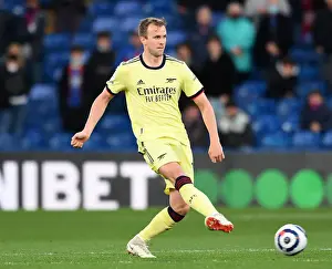 Arsenal's Rob Holding: Unyielding Determination at Selhurst Park during Crystal Palace vs Arsenal, Premier League 2020-21