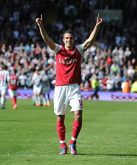 Arsenal's Robin van Persie Celebrates Win Against West Bromwich Albion (2011-12)