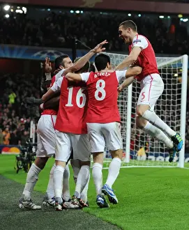 Arsenal V Borussia Dortmund 2011-12 Prints: Arsenal's Robin van Persie Scores First Goal Against Borussia Dortmund in 2011-12 Champions League