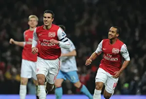 Arsenal V Aston Villa - FA Cup 2011-12 Prints: Arsenal's Robin van Persie Scores Third Goal Against Aston Villa in FA Cup Fourth Round