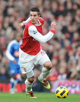 Arsenal V Wigan Athletic 2010-11 Prints: Arsenal's Robin van Persie Scores Hat-Trick in 3-0 Crushing of Wigan Athletic