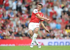 Arsenal V Blackpool 2010-11 Prints: Arsenal's Robin van Persie Scores Hat-trick in 6-0 Win over Blackpool