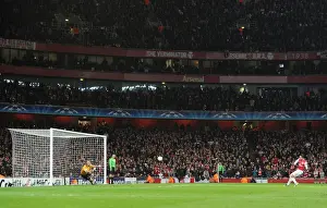 Arsenal V AC Milan 2011-12 Prints: Arsenal's Robin van Persie Scores Penalty as Gunners Crush AC Milan 3-0 in UEFA Champions League