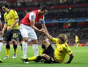 Arsenal V Borussia Dortmund 2011-12 Prints: Arsenal's Robin van Persie Scores Twice Against Borussia Dortmund in UEFA Champions League