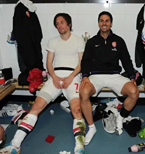 Newcastle United V Arsenal 2012-13 Prints: Arsenal's Rosicky and Arteta Celebrate Victory Over Newcastle United (2012-13)