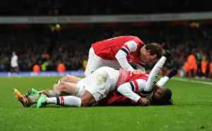 Arsenal V Tottenham Hotspur 2013-14 Prints: Arsenal's Rosicky, Girabsy