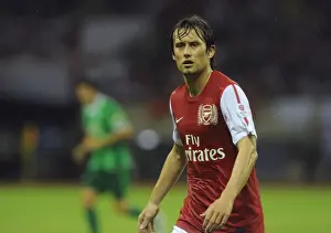 Arsenal's Rosicky and Nasri in Action: Hangzhou Greentown vs Arsenal, China 2011