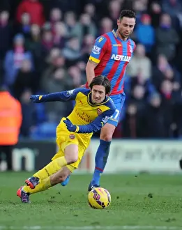 Crystal Palace V Arsenal 2014-15 Prints: Arsenal's Rosicky Outmaneuvers Crystal Palace's Dalglish: Premier League Clash 2015
