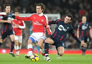 Arsenal V Bolton 2009-10 Prints: Arsenal's Rosicky Outshines Davies in Exciting 4-2 Victory over Bolton