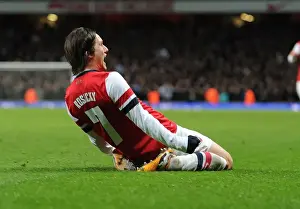 Arsenal V Tottenham Hotspur 2013-14 Prints: Arsenal's Rosicky Scores in Derby Win Against Tottenham in FA Cup Third Round