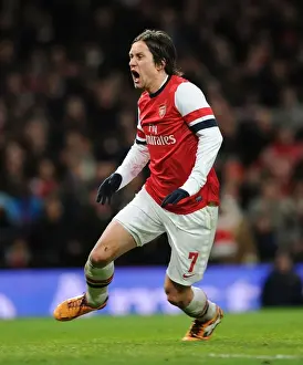 Arsenal V Tottenham Hotspur 2013-14 Prints: Arsenal's Rosicky Scores in FA Cup Derby Victory over Tottenham