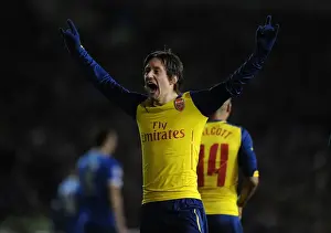 Brighton And Hove Albion V Arsenal - FA Cup 2014/15 Prints: Arsenal's Rosicky Scores Hat-Trick: FA Cup Victory over Brighton
